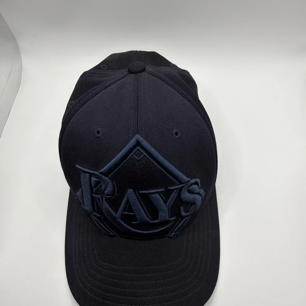 Tampa Bay‎ Rays '47 Brand Blue Blackout Flex Fit Hat MLB Baseball Cap S/M